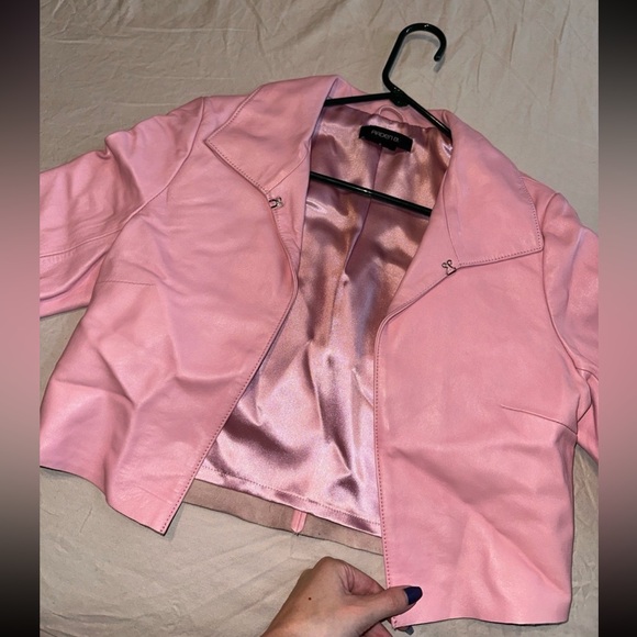 Arden B Pink Leather Jacket Size Small - Picture 7 of 7